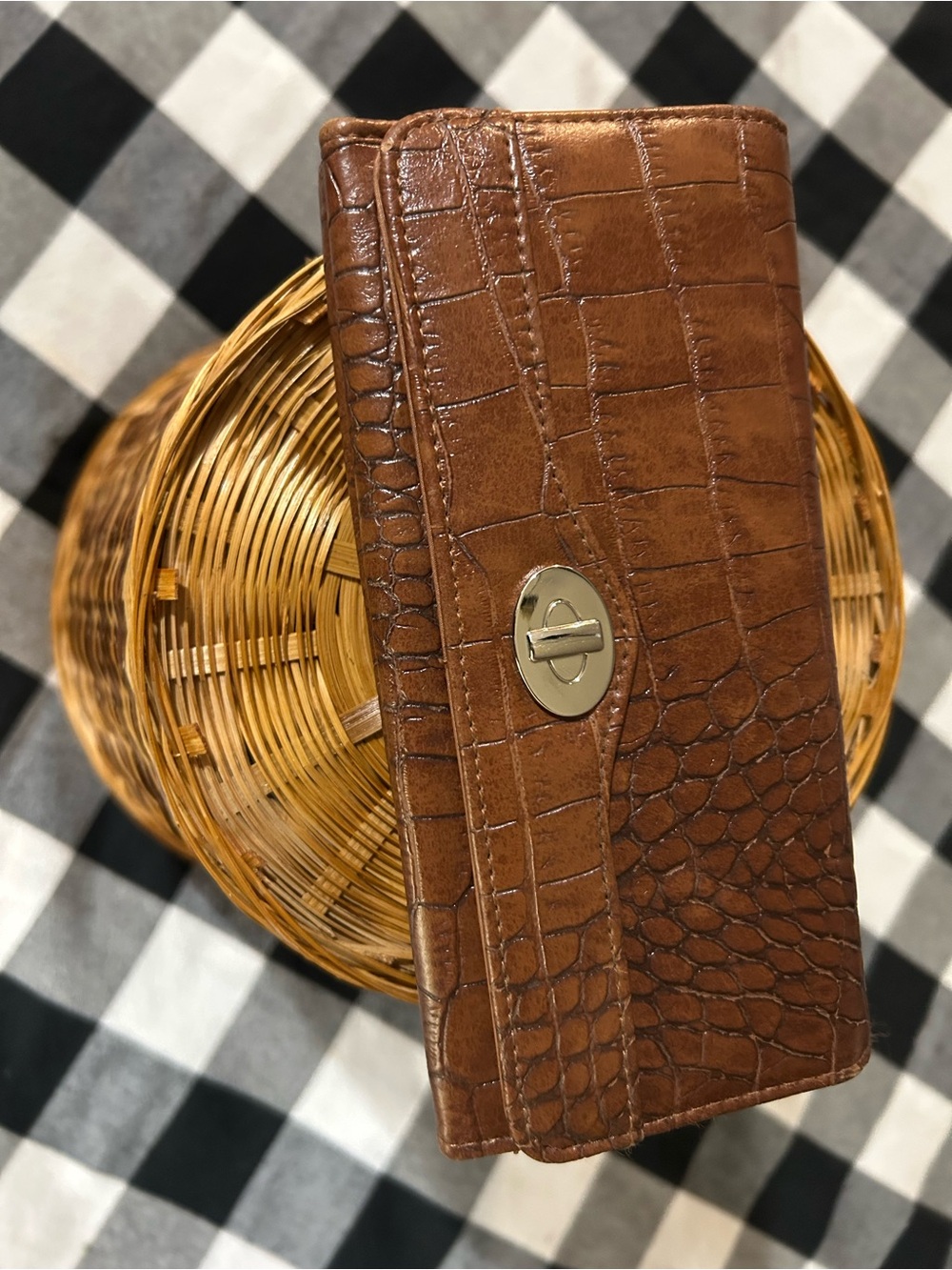 Safe Keeper “File Master” Brown faux Leather Wallet